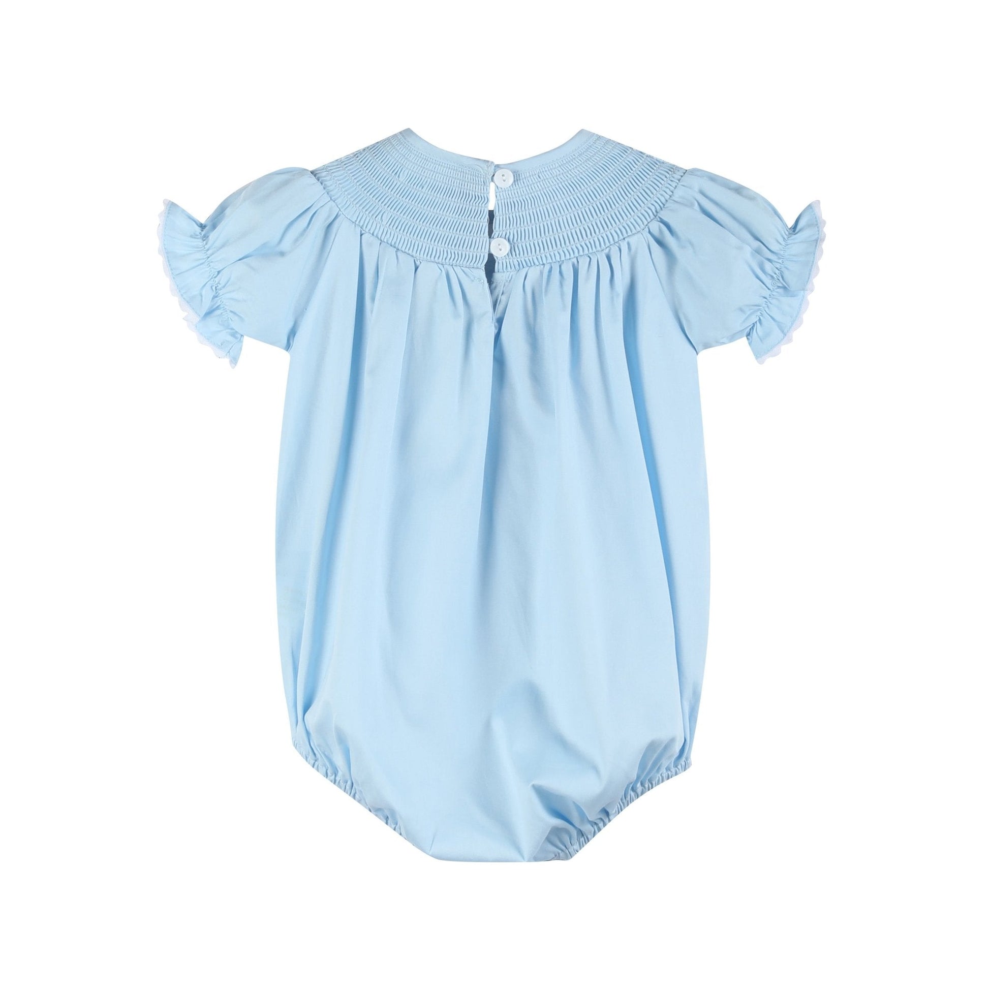Blue & White Smocked Bubble Romper