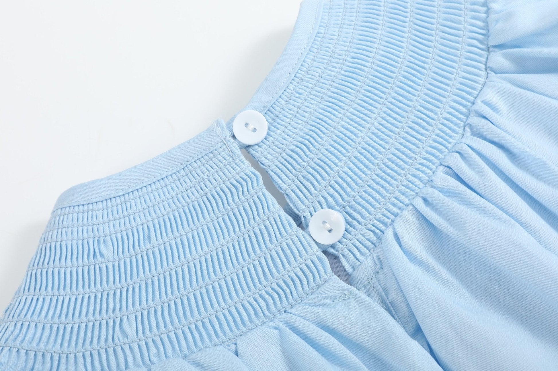Blue & White Smocked Bubble Romper