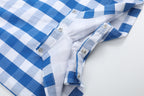Blue Big Check Shortalls