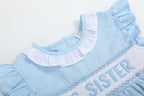 Blue Big Sister Smocked Dress
