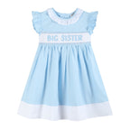 Blue Big Sister Smocked Dress