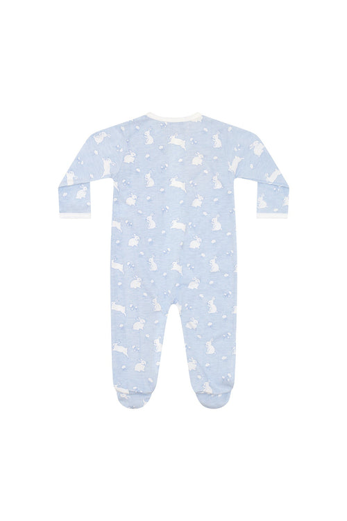 Blue Bunny Cotton Zipper Footie