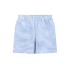 Blue Gingham Crawfish Smocked Shirt & Shorts Set
