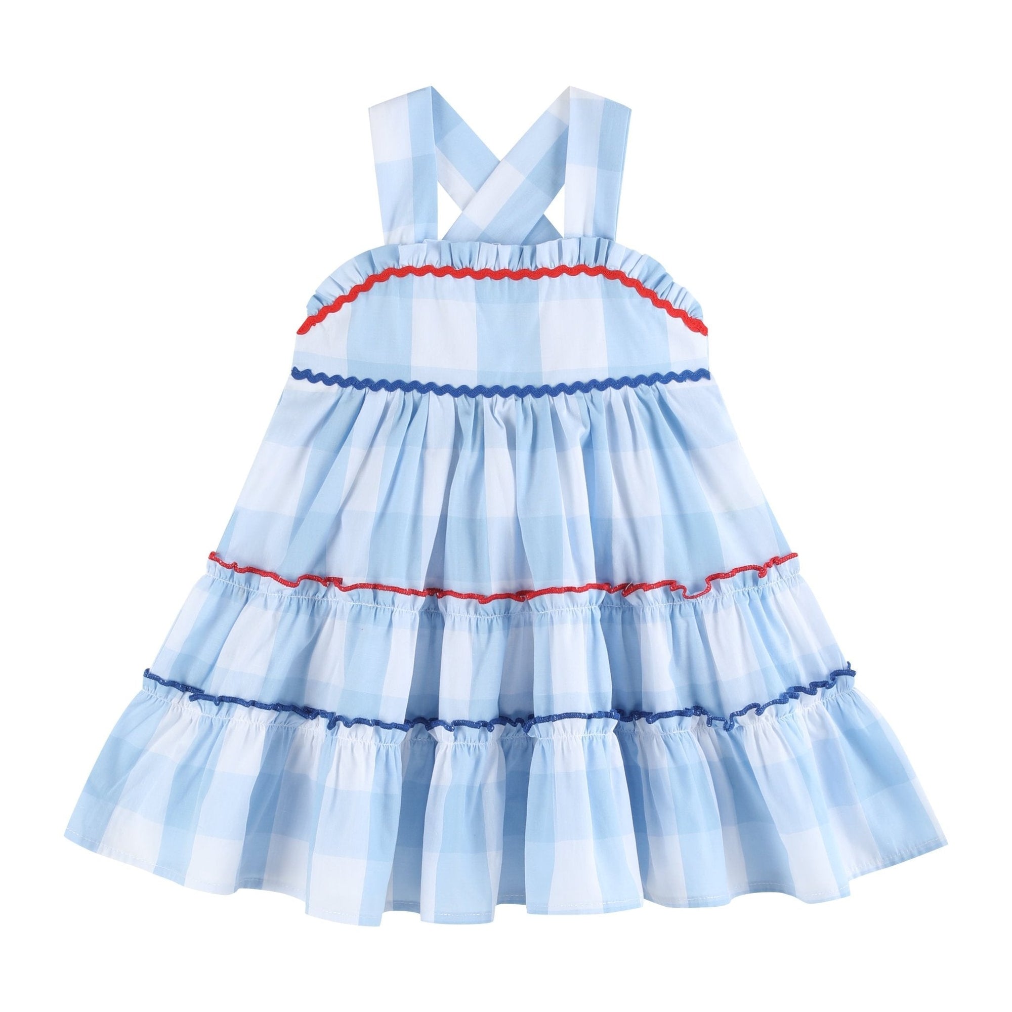 Layered Blue Gingham Sundress