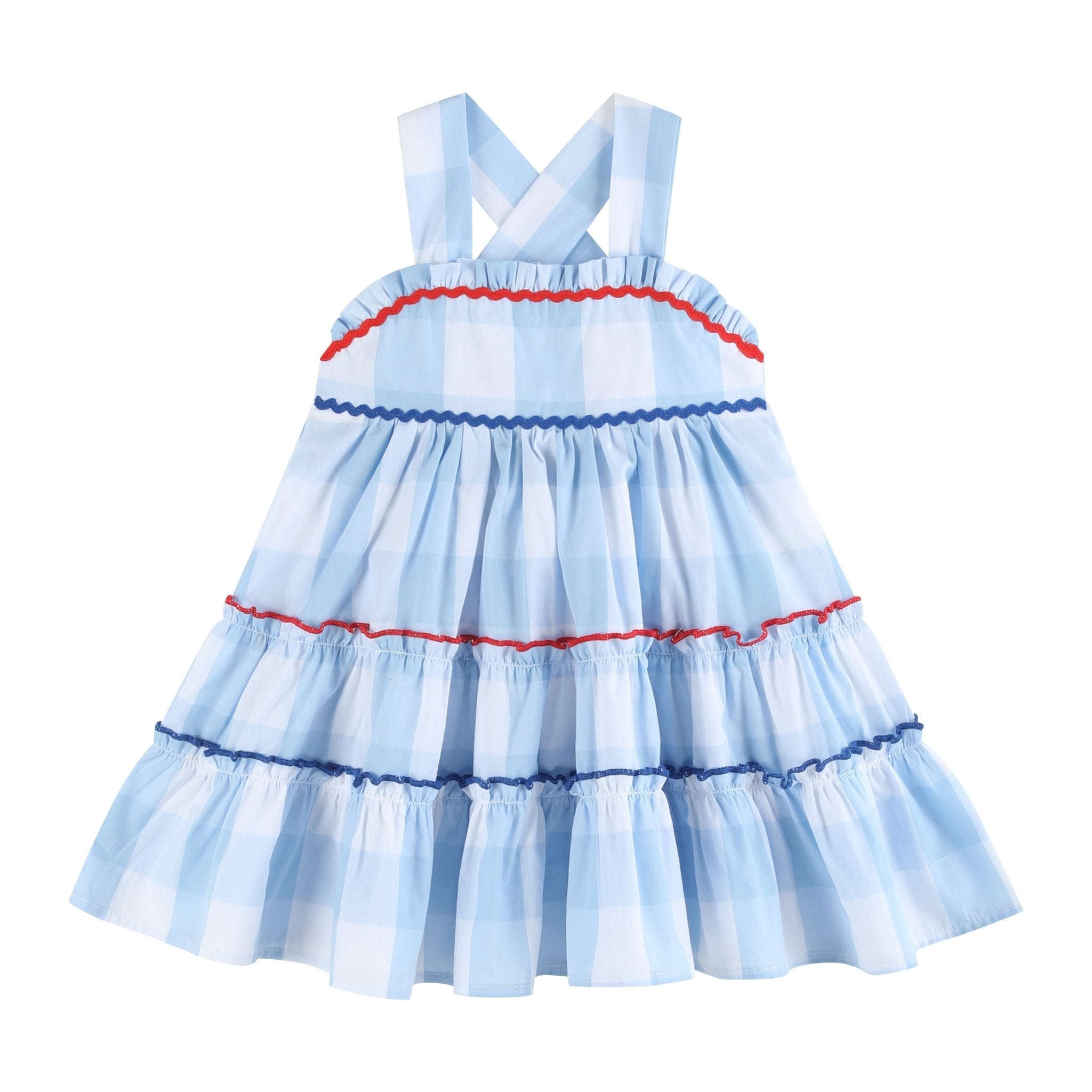 Layered Blue Gingham Sundress