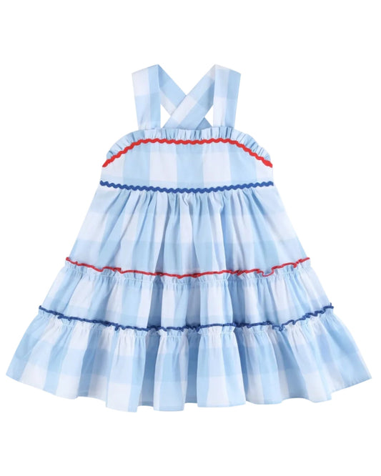 Blue Gingham Layered Sundress