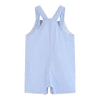 Blue Gingham Whale Overall Shortalls