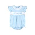 Blue Lil Sister Smocked Romper