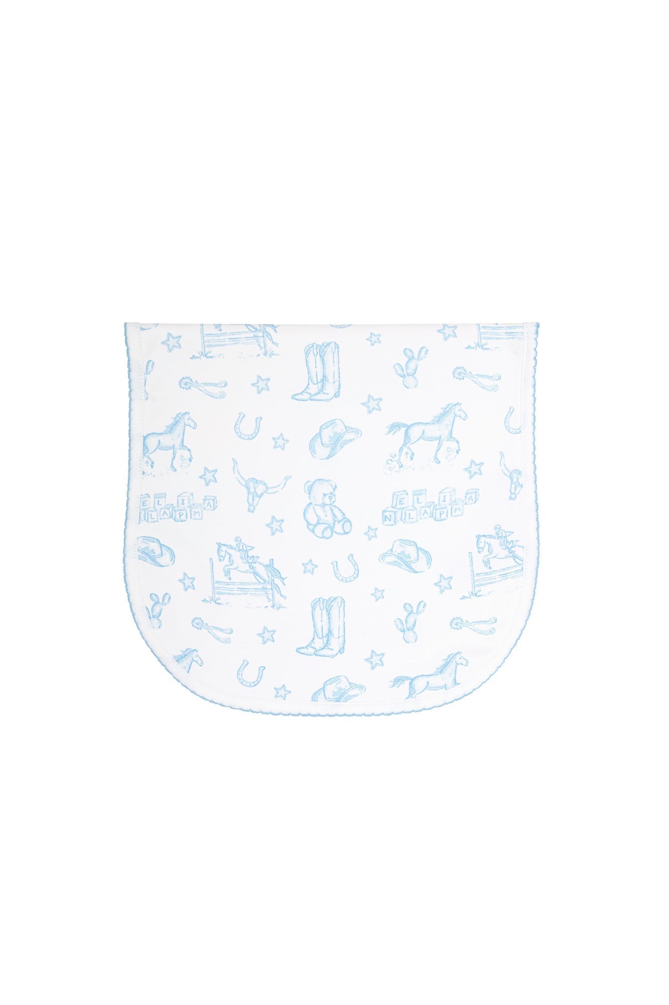 Blue Lone Star Toile Burp Cloth - Blissfully Lavender BoutiqueNella Pima