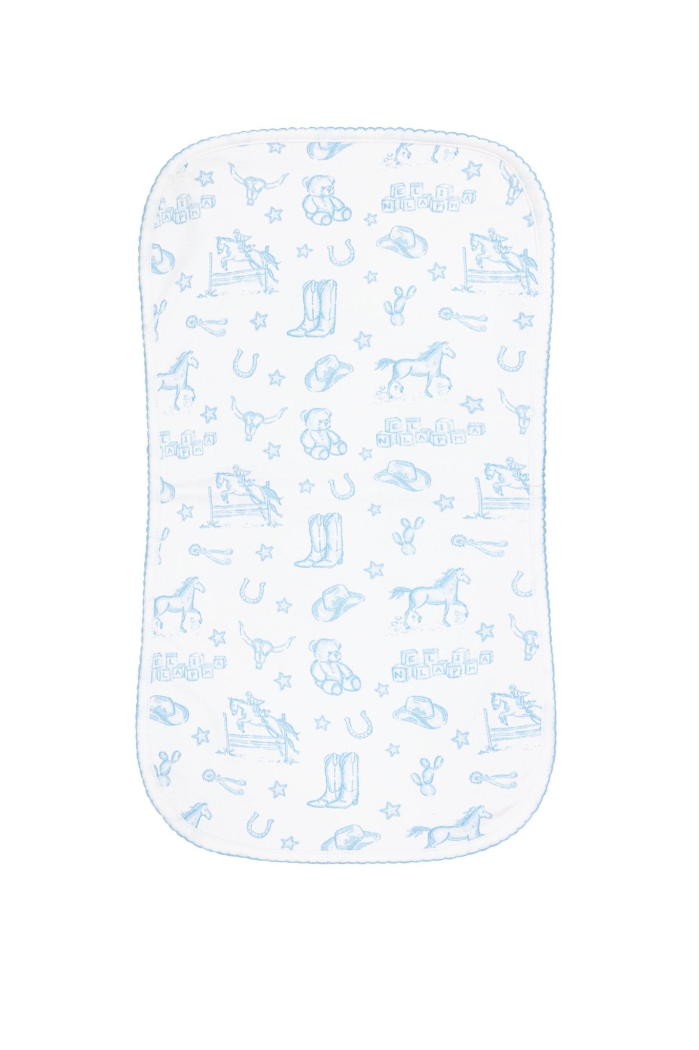 Blue Lone Star Toile Burp Cloth - Blissfully Lavender BoutiqueNella Pima