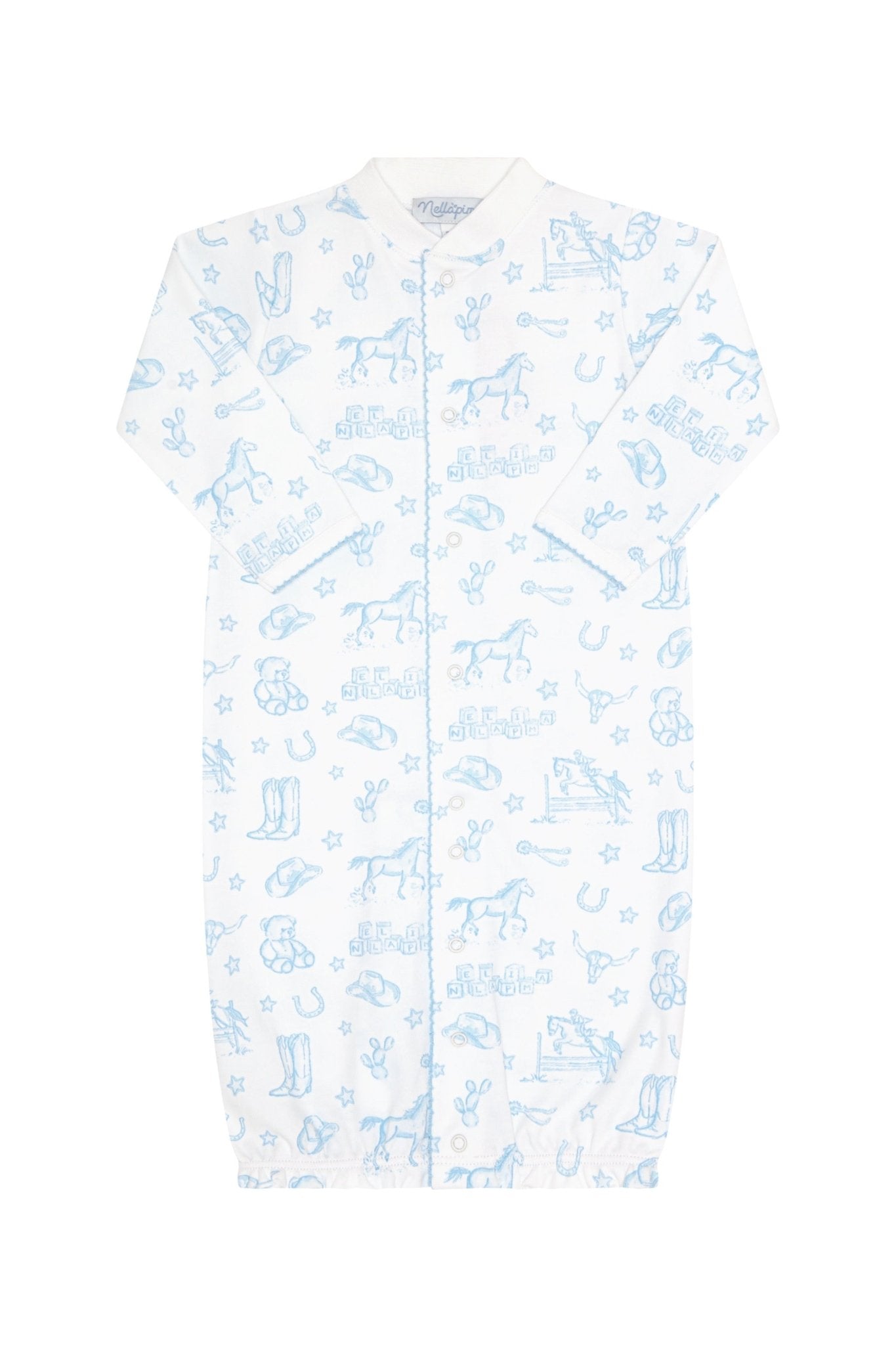 Blue Lone Star Toile Converter Gown - Blissfully Lavender BoutiqueNella Pima