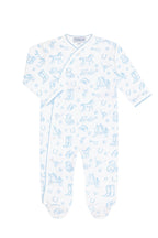 Blue Lone Star Toile Print Crossover Footie - Blissfully Lavender BoutiqueNella Pima