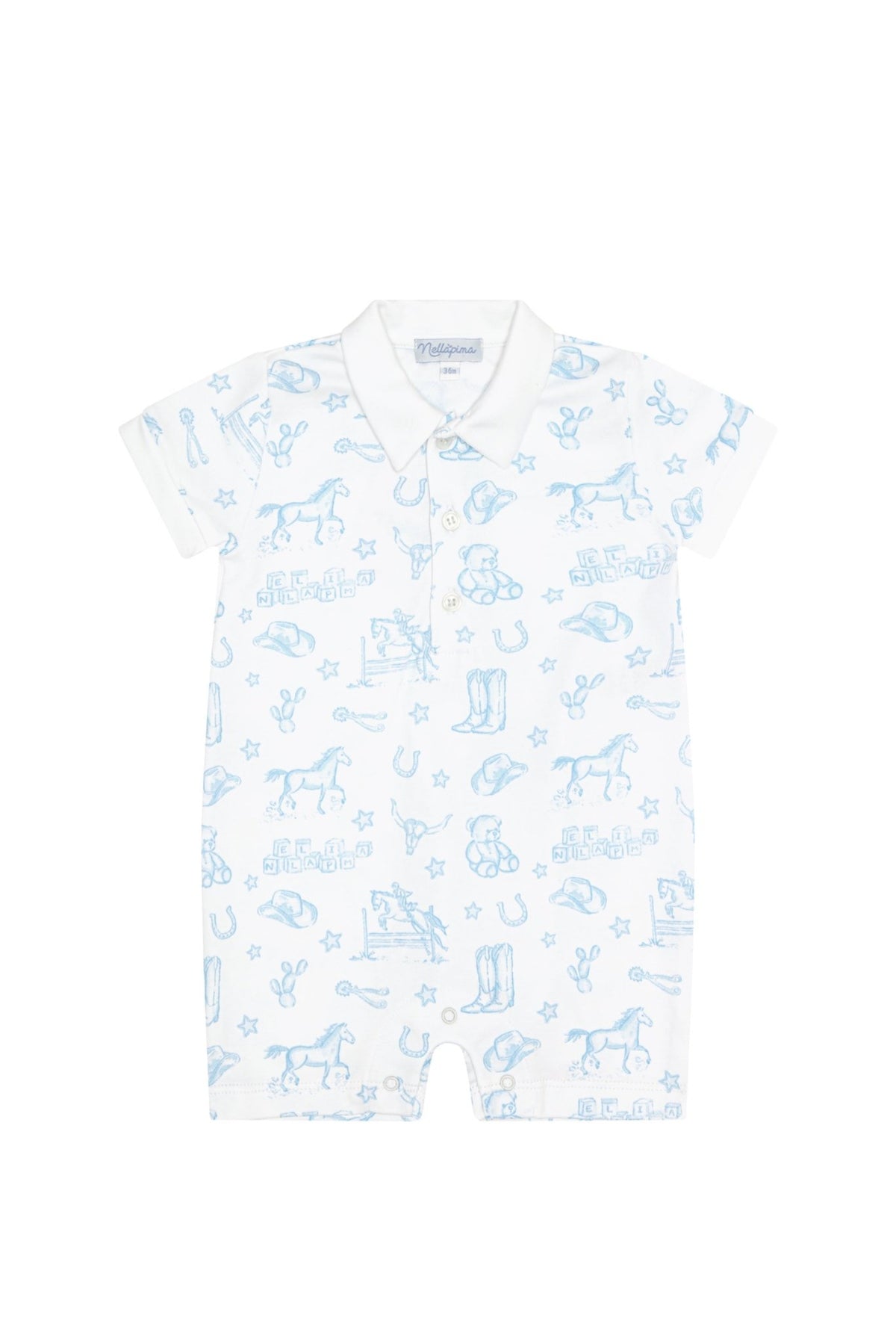 Blue Lone Star Toile Romper - Blissfully Lavender BoutiqueNella Pima