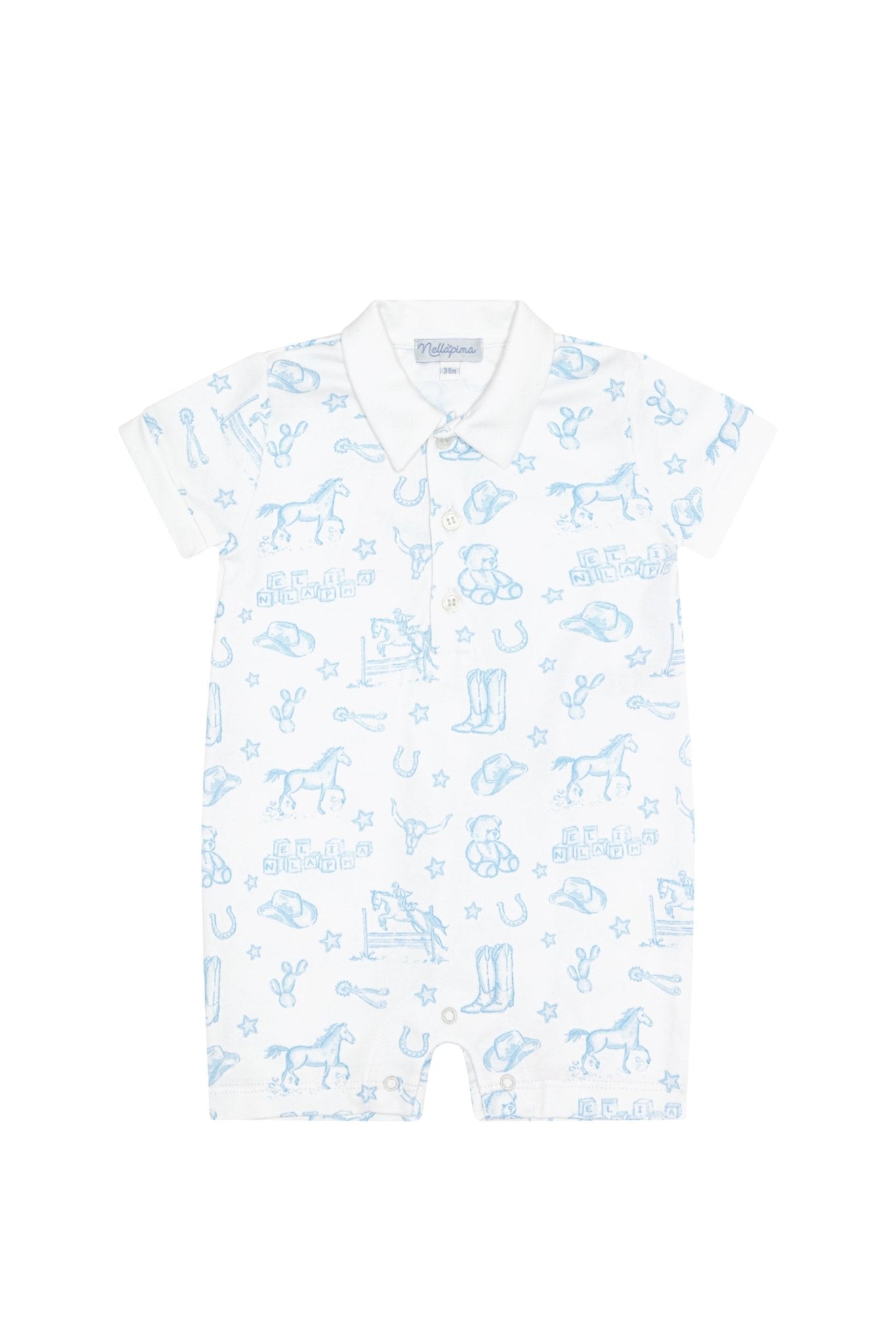 Blue Lone Star Toile Romper - Blissfully Lavender BoutiqueNella Pima