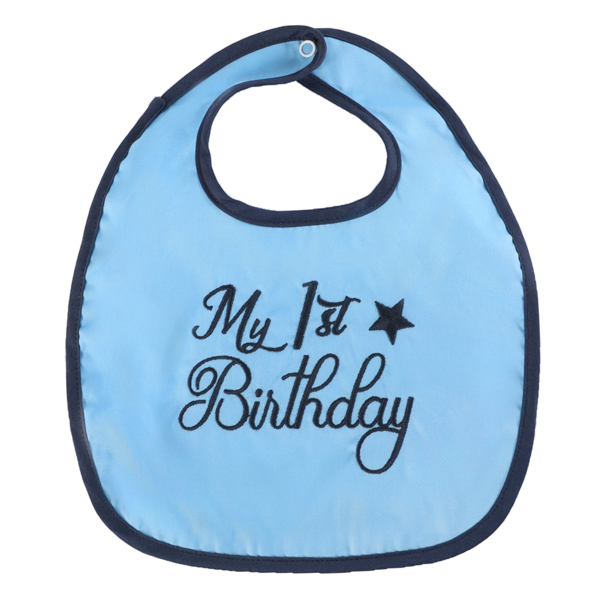 Blue 'My 1st Birthday' Bib