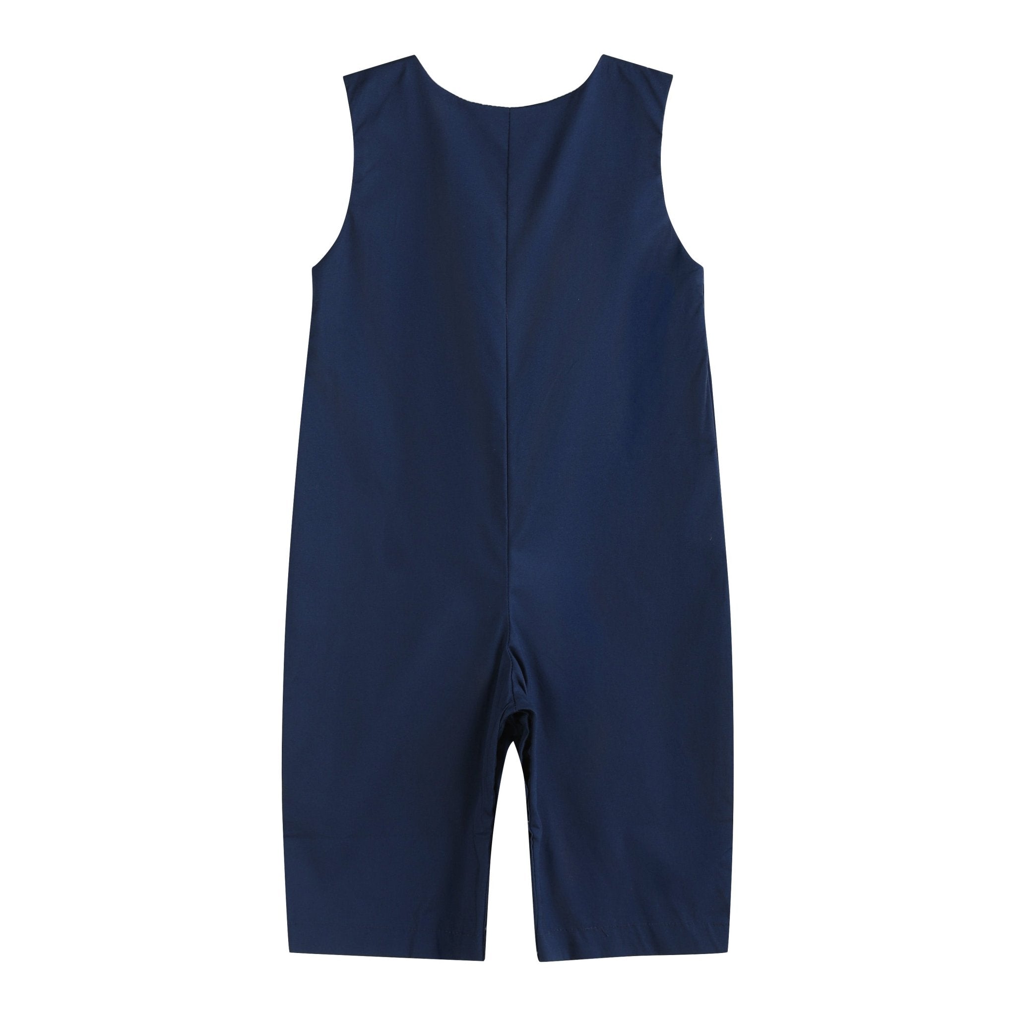 Blue Nativity Smocked Overalls