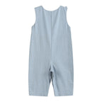 Blue Pinstripe Mallard Duck Smocked Overalls