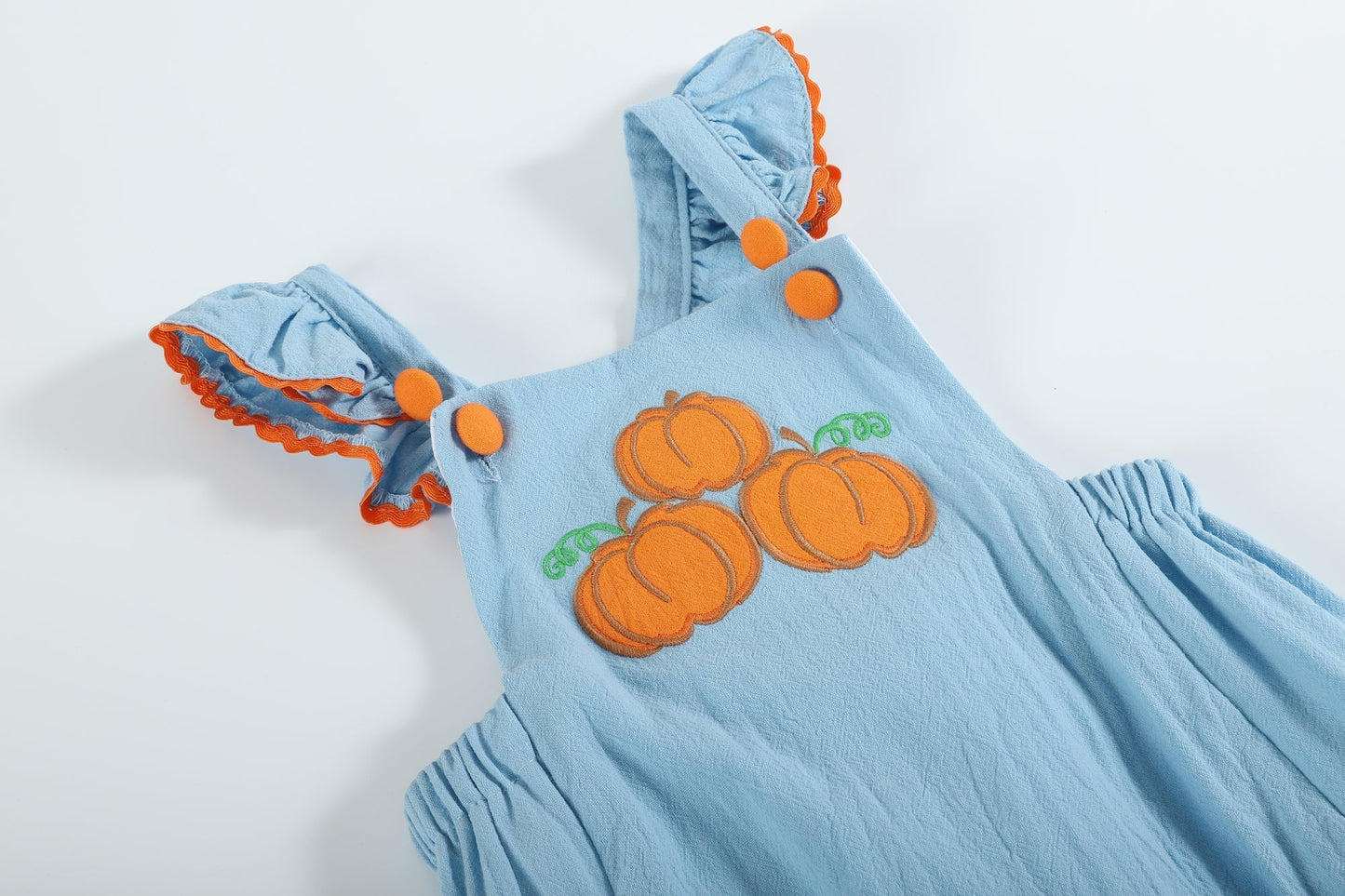 Blue Pumpkin Bubble Ruffle Romper