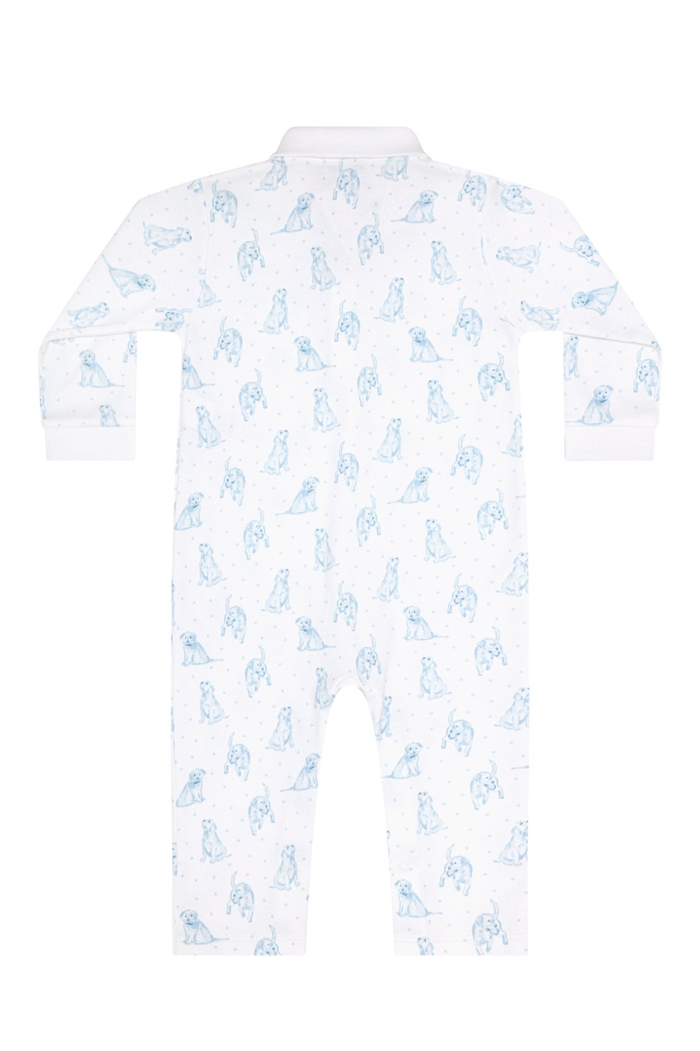 Blue Puppy Love Print Romper long sleeve - Blissfully Lavender BoutiqueNella Pima