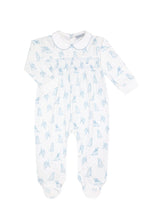Blue Puppy Love Print Smocked Footie - Blissfully Lavender BoutiqueNella Pima