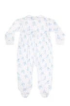 Blue Puppy Love Print Smocked Footie - Blissfully Lavender BoutiqueNella Pima