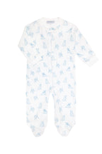 Blue Puppy Love Print Zipper Footie - Blissfully Lavender BoutiqueNella Pima