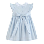 Blue Ruffled Crosses Smocked Dress