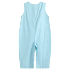 Blue Santa Smocked Overalls