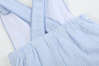 Blue Seersucker Bunny Shortalls