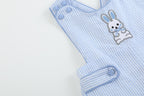 Blue Seersucker Bunny Shortalls