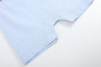 Blue Seersucker Helicopter Smocked Shortalls