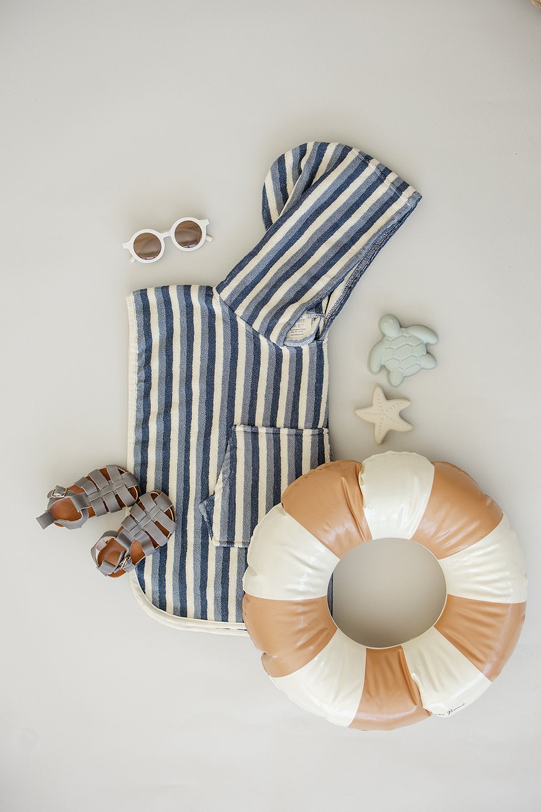 Blue Stripe Organic Cotton Kids Beach Poncho - Blissfully Lavender BoutiqueMebie Baby