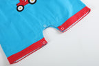 Blue Tractor Applique Shortalls