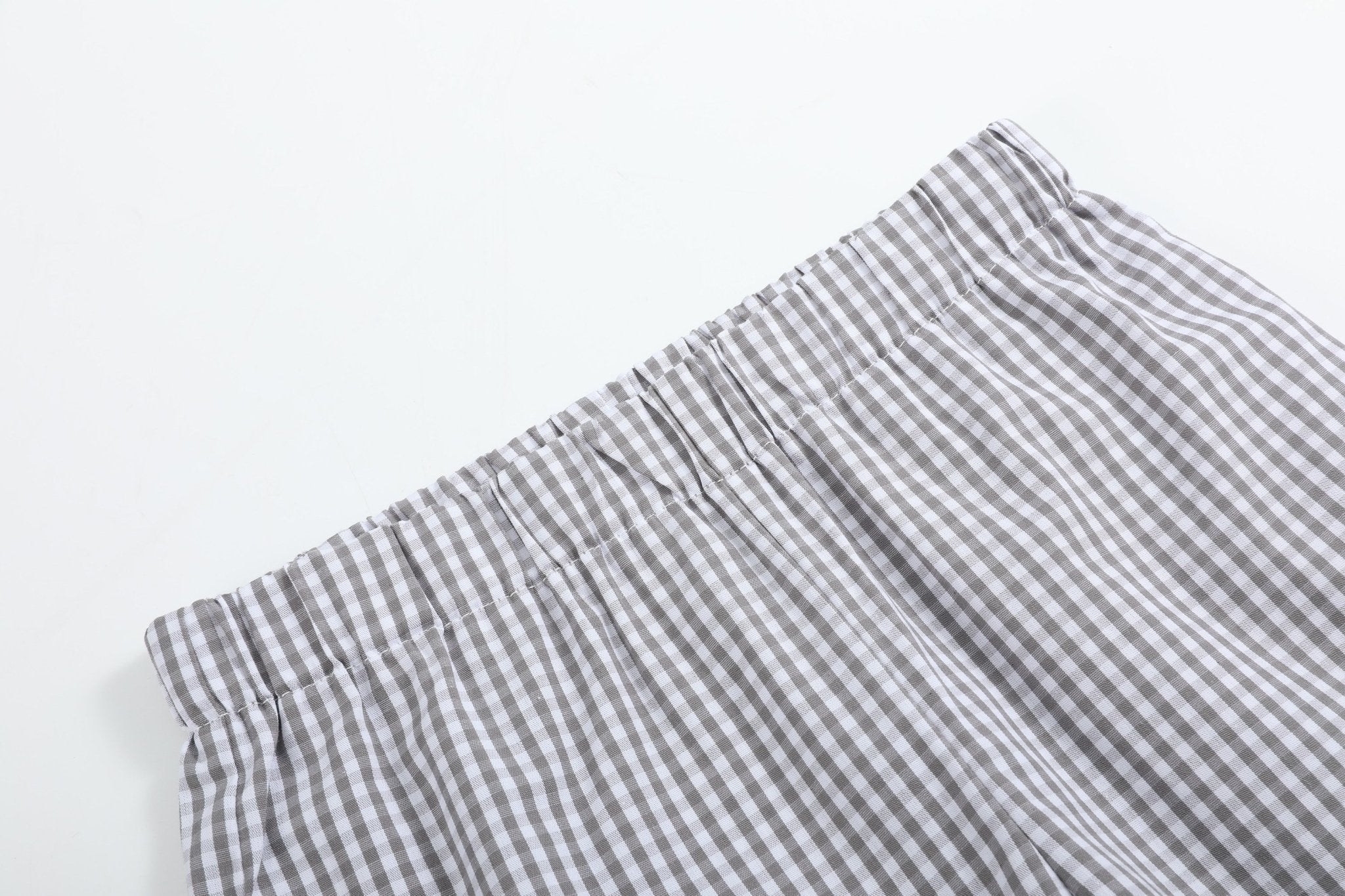 Blue Tractor Smocked Shirt & Gray Shorts Set