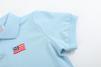 Blue USA Flag Polo Shirt