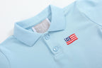 Blue USA Flag Polo Shirt
