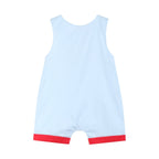 Blue USA Flag Smocked Shortalls