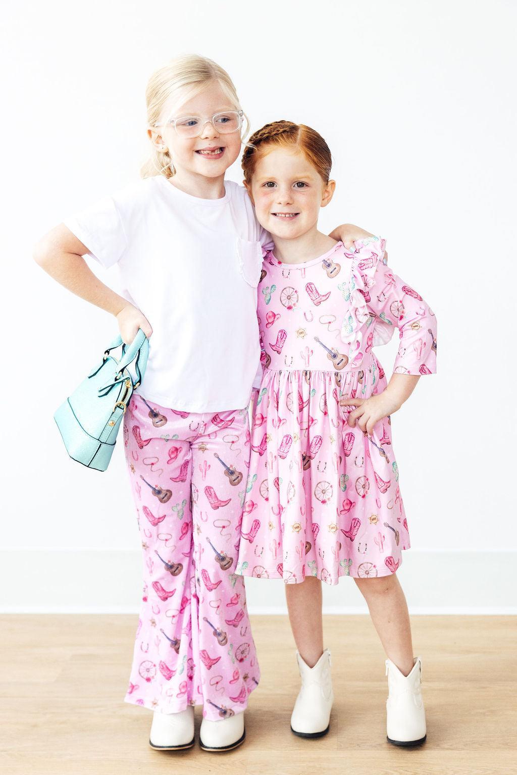 Boot Scootin' 3/4 Sleeve Ruffle Twirl Dress - Blissfully Lavender BoutiqueMila & Rose ®