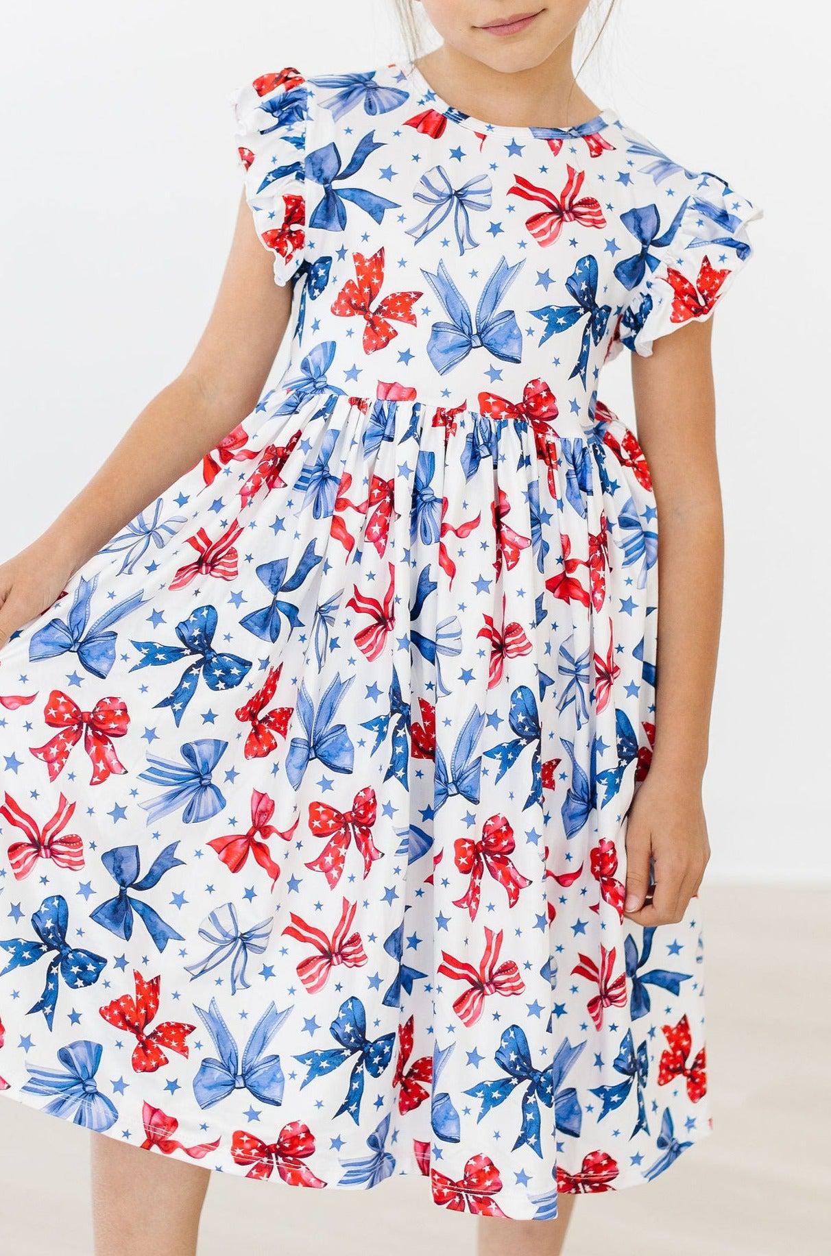Born to Sparkle Flutter Sleeve Twirl Dress - Blissfully Lavender BoutiqueMila & Rose ®