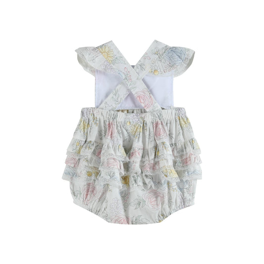 Bouquet Floral Ruffle Bubble Romper