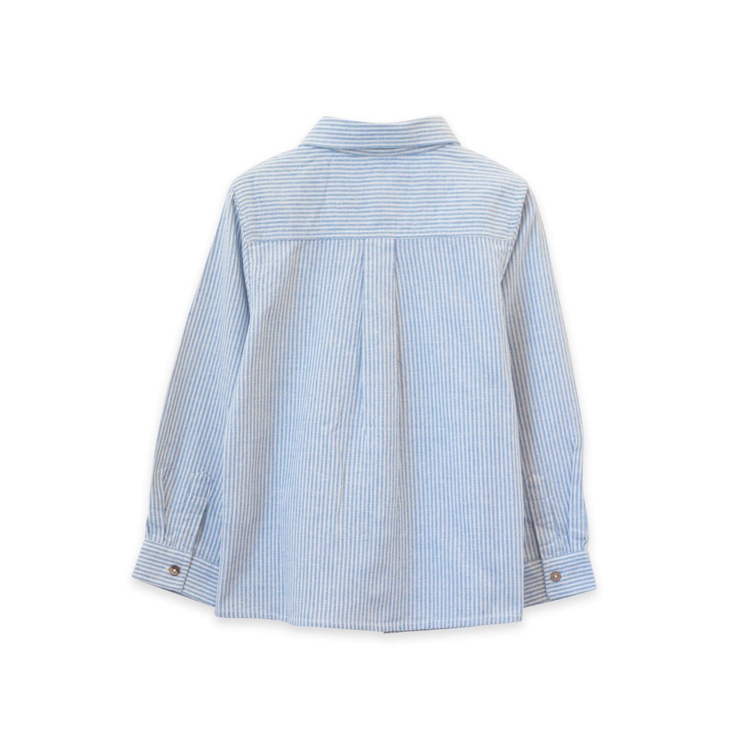 Boys Blue Strip Collar Buttondown Shirt - Blissfully Lavender BoutiqueBeet World