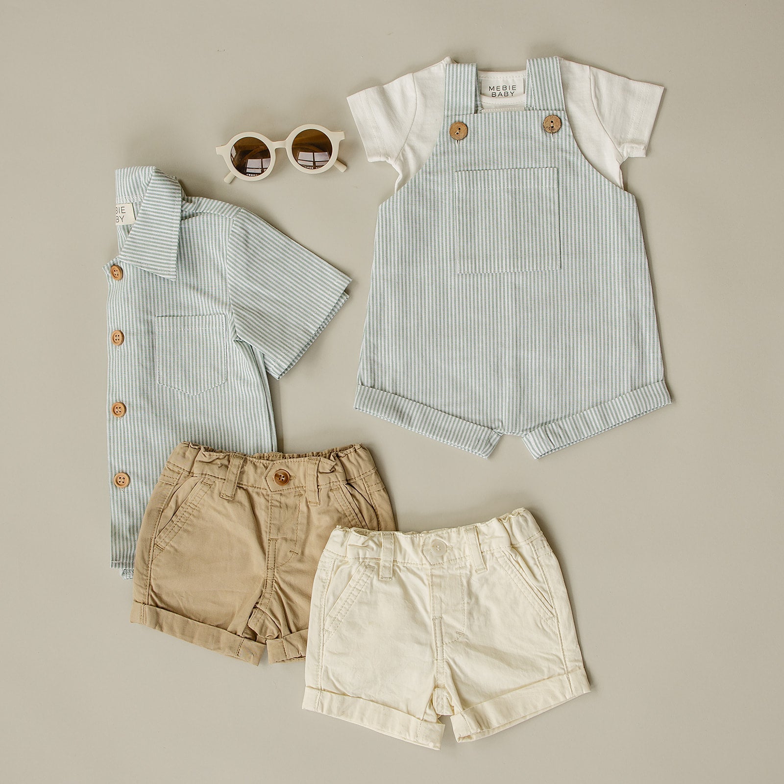 Boys Cream Chino Shorts - Blissfully Lavender BoutiqueMebie Baby