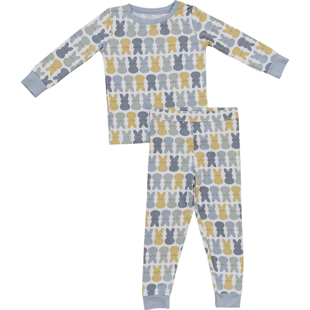 Boys Dusty Blue Bunny Bamboo Cozy Pajama Set - Blissfully Lavender BoutiqueMebie Baby