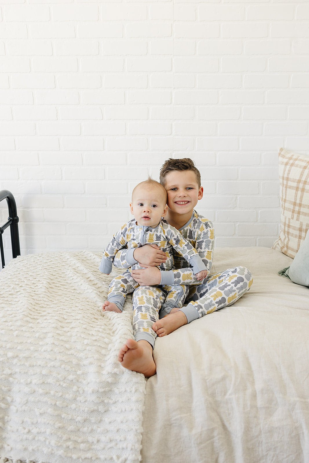 Boys Dusty Blue Bunny Bamboo Cozy Pajama Set - Blissfully Lavender BoutiqueMebie Baby