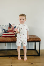 Boys Flag Button Short Set - Blissfully Lavender BoutiqueMebie Baby