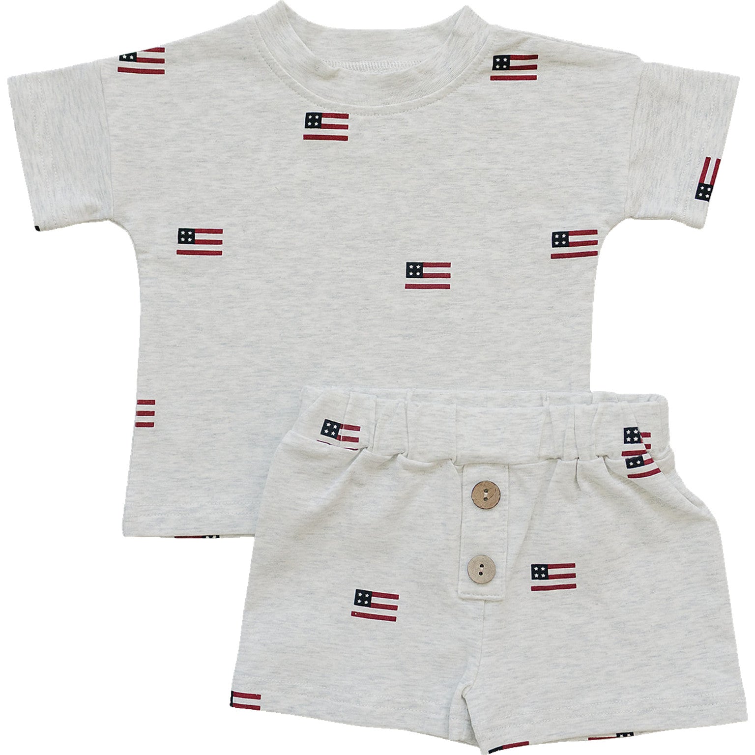 Boys Flag Button Short Set - Blissfully Lavender BoutiqueMebie Baby