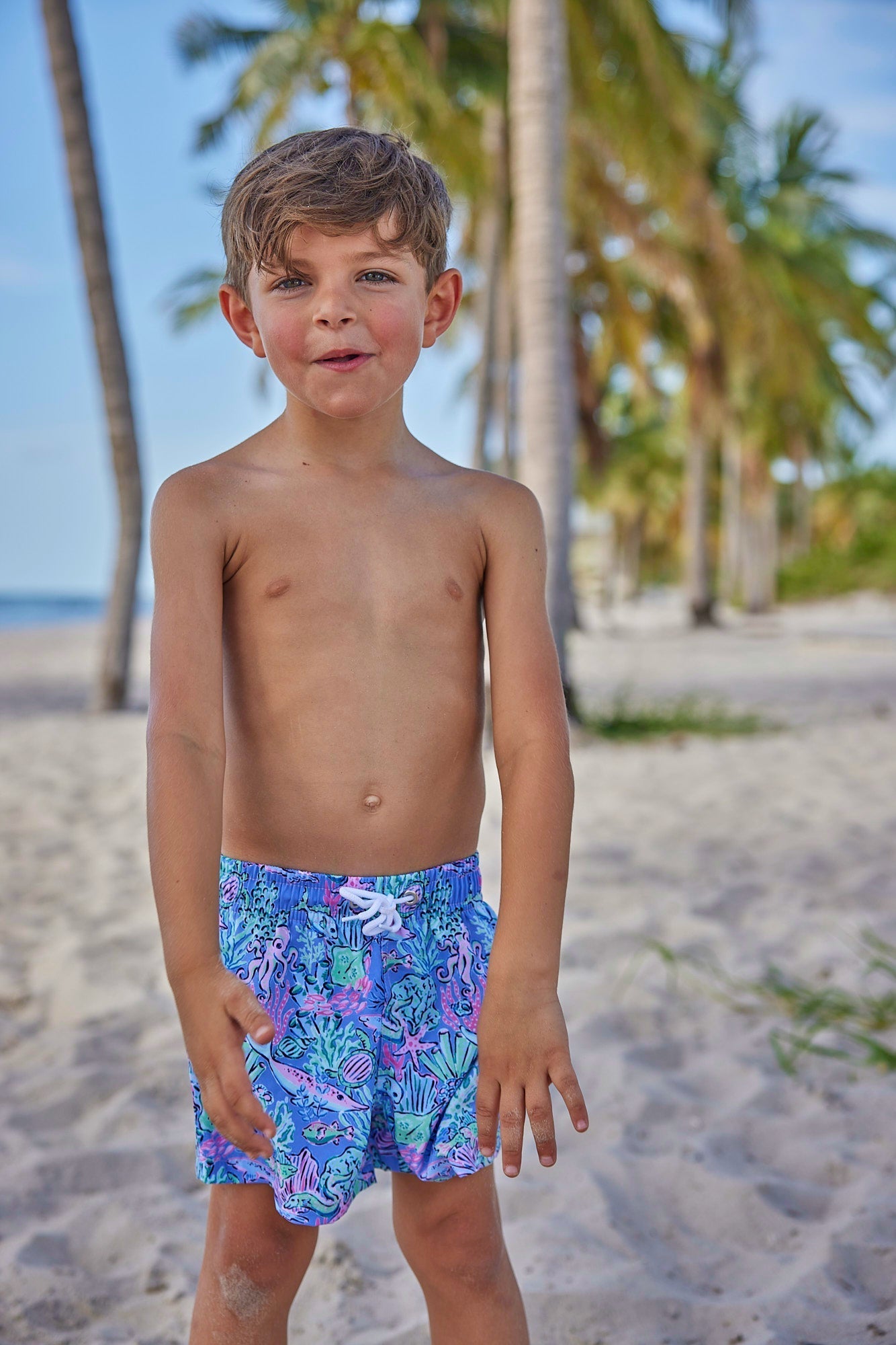 Boys Marine Life Swim Trunks - Blissfully Lavender BoutiqueBlueberry Bay