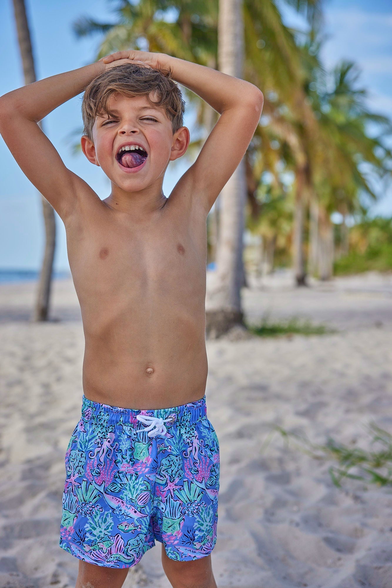 Boys Marine Life Swim Trunks - Blissfully Lavender BoutiqueBlueberry Bay