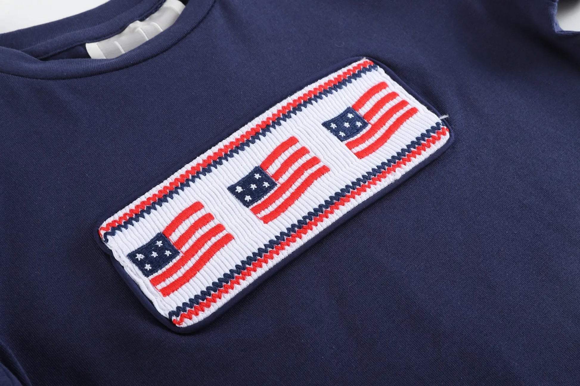 Boys Navy Americana Flag Smocked Tee and Star Shorts - Blissfully Lavender BoutiqueLil Cactus