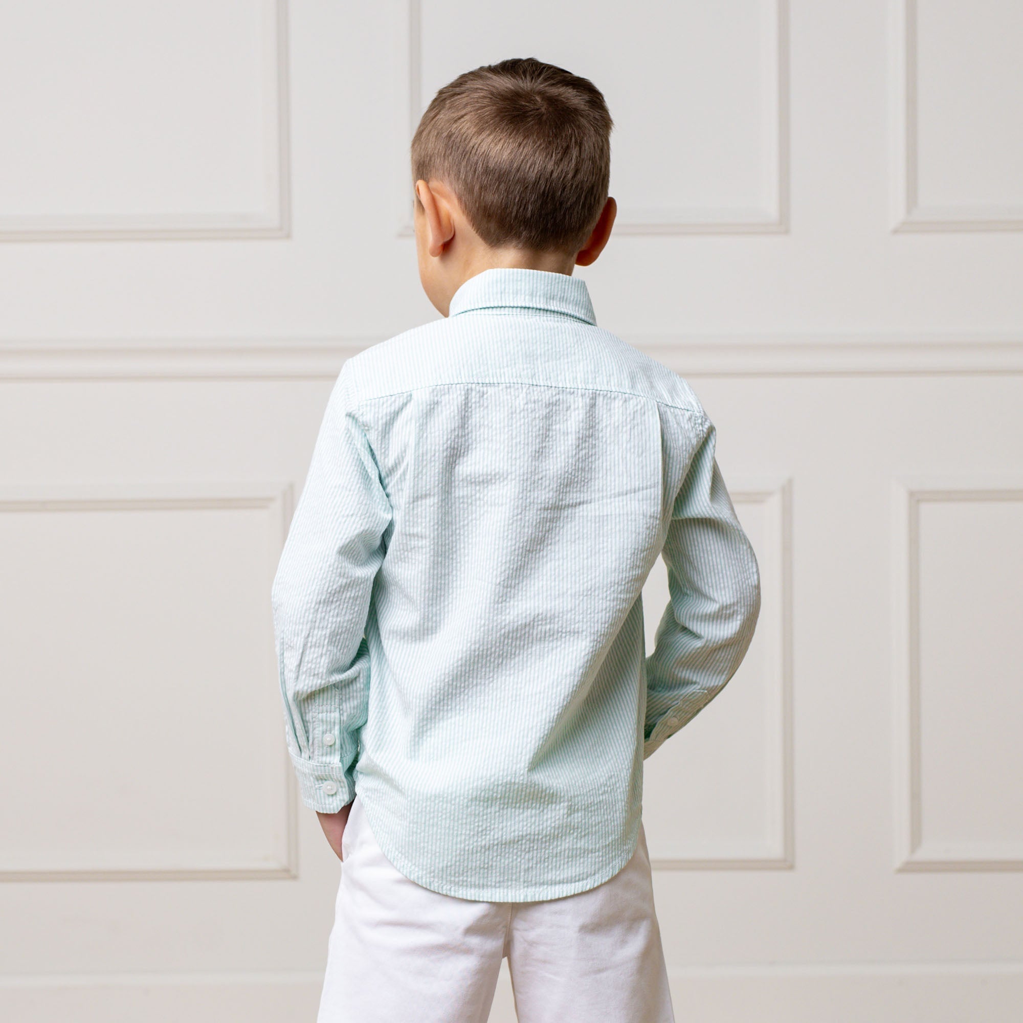 Boys Organic Seersucker Shirt - Blissfully Lavender BoutiqueHope & Henry